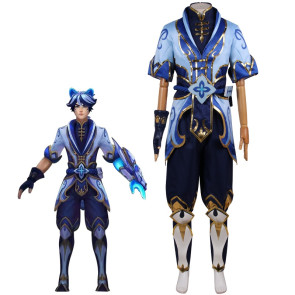 League of Legends LOL Porcelain Protector Ezreal Cosplay Costume