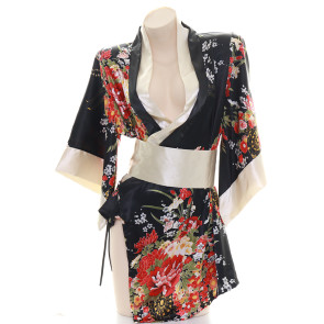 Black Sexy Slit Kimono