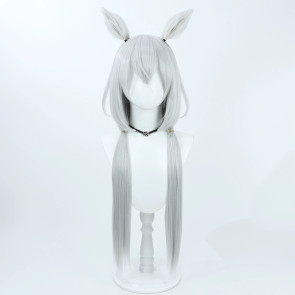 Silver 80cm Arknights Beeswax Cosplay Wig 