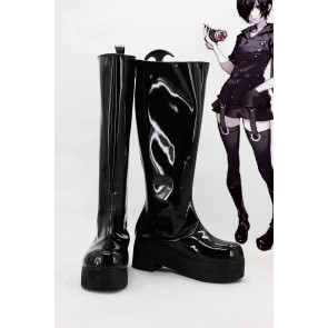 Tokyo Ghoul Touka Kirishima Black Battle Suit Cosplay Boots