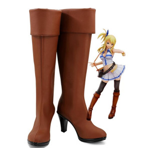 Fairy Tail Lucy Heartfilia Brown Cosplay Boots 