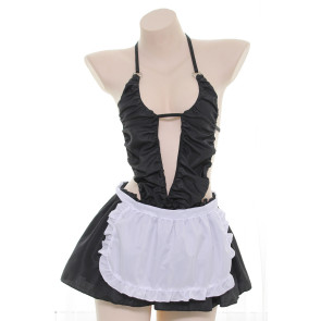 Black Sexy Backless Maid Suit