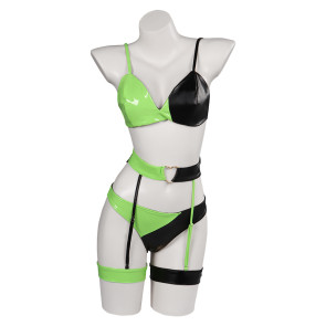 Kim Possible Shego Sexy Swimsuit Cosplay Costume