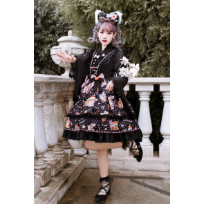 Black Strawberry Shake Sleeveless Lolita Dress
