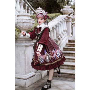 Vintage Preppy Style Long Sleeves Lolita Dress