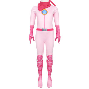 Super Mario Princess Peach Jumpsuit Cosplay Costume