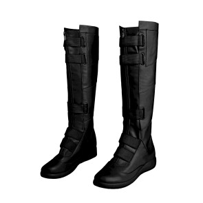 2020 Movie Black Widow Natasha Romanoff Black Jumpsuit Cosplay Boots