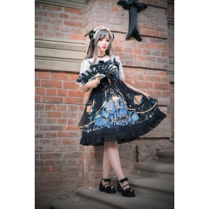 Black Gothic Vintage Sleeveless Lolita Dress