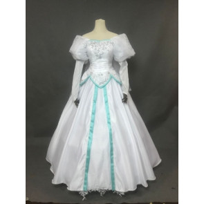 Disney The Little Mermaid Princess Ariel White Dress Cosplay Costume