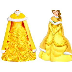 Beauty and the Beast Belle Dress Cosplay Costume With Cape