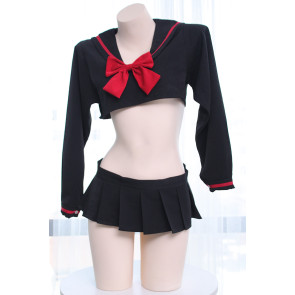 Black Sexy Long Sleeves Sailor Suit