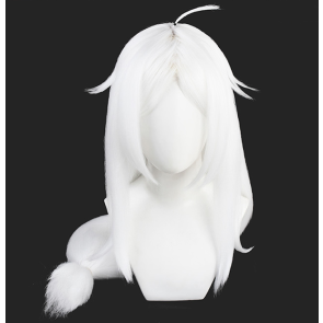 White 80cm Helltaker Cerberus Cosplay Wig