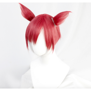Red and Silver 50cm Final Fantasy XIV The Crystal Exarch Cosplay Wig