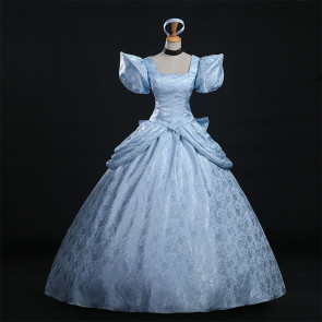 Disney Cinderella Princess Blue Dress Cosplay Costume