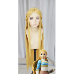 Yellow 100cm The Legend of Zelda: Breath of the Wild Princess Zelda Cosplay Wig