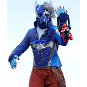 Uchu Sentai Kyuranger Garu/Ookami Blue Cosplay Costume