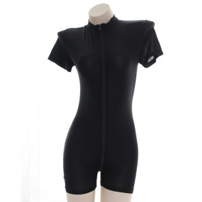 Black Zip Japanese Sukumizu Swimsuit