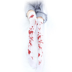 White Halloween Blood Stockings