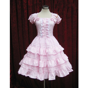 Pink Short Sleeves Ruffle Sweet Lolita Dress