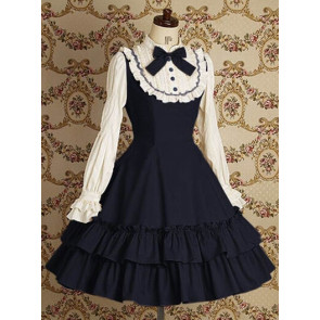 Blue Long Sleeves Ruffle Elegant Lolita Dress