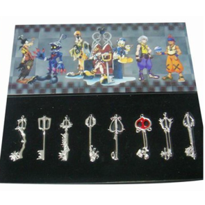 Silver Kingdom Hearts Pendant Set