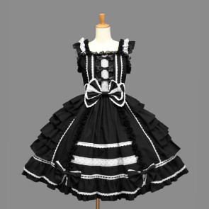 Black Sleeveless Bandage Lace Stylish Gothic Lolita Dress