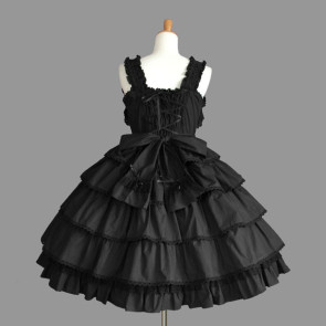 Black Sleeveless Bows Fabulous Gothic Lolita Dress