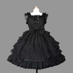 Black Short Sleeves Multi-layer Stylish Gothic Lolita Dress
