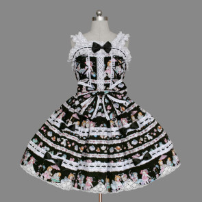 Lovely Sleeveless Bows Bandage Cotton Sweet Lolita Dress