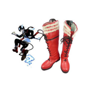 Ao no Exorcist Rin Okumura Red Faux Leather Cosplay Boots