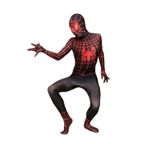 Black And Red Lycra Spandex Spiderman Zentai Suit