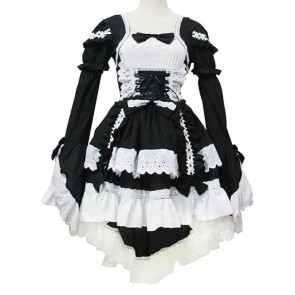Black and White Cotton Cosplay Maid Costume