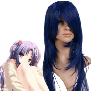 Blue 65cm Clannad Ichinose Kotomi Nylon Cosplay Wig