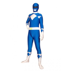 Blue And White Universal Soldier Lycra Spandex Superhero Zentai Suit