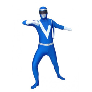 Blue Lycra Spandex Unisex Superhero Zentai Suit
