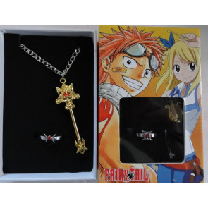 Fairy Tail Anime Necklace Ring Set