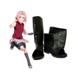 Naruto Haruno Sakura Imitation Leather Cosplay Boots