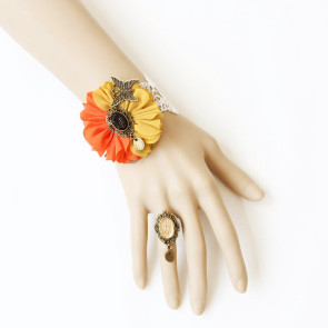 Classic Floral Lace Lolita Bracelet And Ring Set