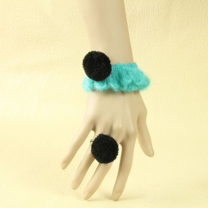 Concise Green And Black Little Girls Lolita Bracelet And Ring Set