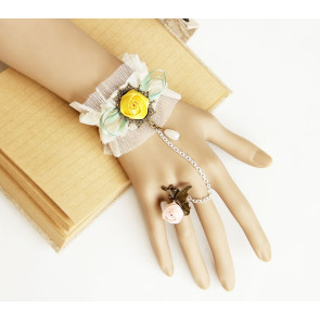 Cute Floral Mori Girls Lolita Bracelet And Ring Set