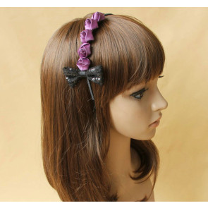 Cute Rose Bow Girls Lolita Headband