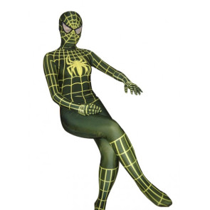 Dark Green Spiderman Lycra Spandex Zentai Suit
