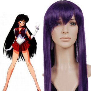 Dark Purple 80cm Sailor Moon Sailor Mars Hino Rei Cosplay Wig