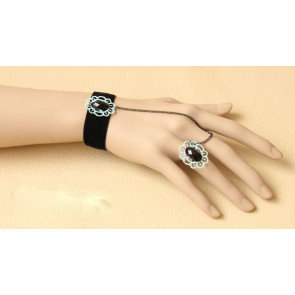 Elegant Black Lady Lolita Bracelet And Ring Set