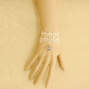 Elegant White Lace Crown Decoration Lolita Wrist Strap