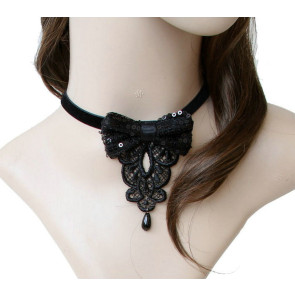 Gothic Black Bow Lolita Necklace