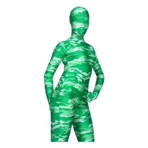 Green Lycra Spandex Camouflage Unisex Zentai Suit