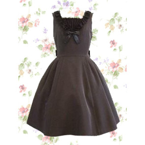 Black Sleeveless Pintuck Bow Classic Lolita Dress