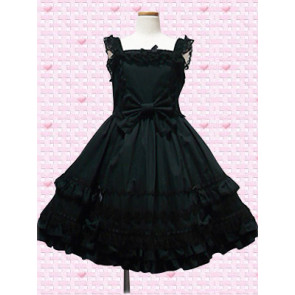 Cute Black Sleeveless Bow Lolita Dress