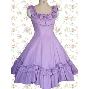 Purple Sleeveless Ruffles Bow Classic Lolita Dress